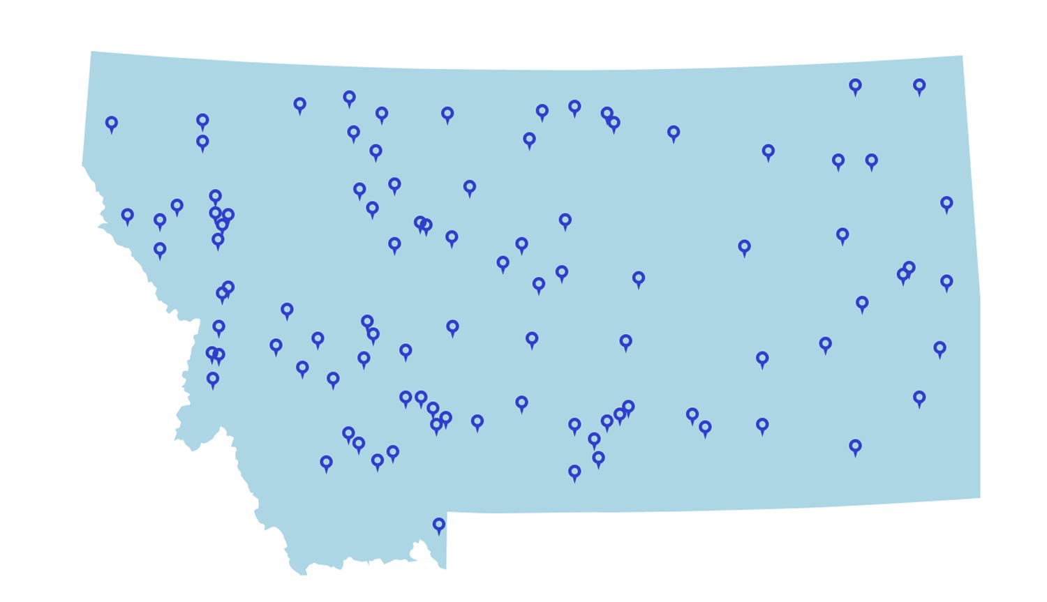 State of Montana Map